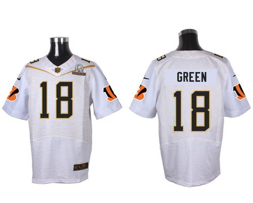 Nike Bengals #18 A.J. Green White 2016 Pro Bowl Men's Stitched NFL Elite Jersey - Click Image to Close